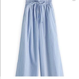 Scotch & Soda S Wide Leg blue and white pants